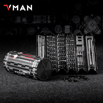 VMAN 138-IN-1 Professional Precision Electric Screwdriver Set Magnetic Bit Computer & Console Game & Phone Repair Kit Man‘s Gift