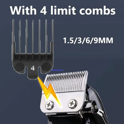 Kemei PG1990A Rechargeable Hair Clipper or Limit Combs Professional Cordless Men Hair Trimmer Men's Hair Cutting Machine Barber