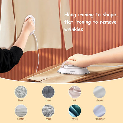 Mini Travel Iron for Clothes Portable Handle Electric Ironing Machine Fast Heating 30s Dry Wet Irons Garment Household Tools